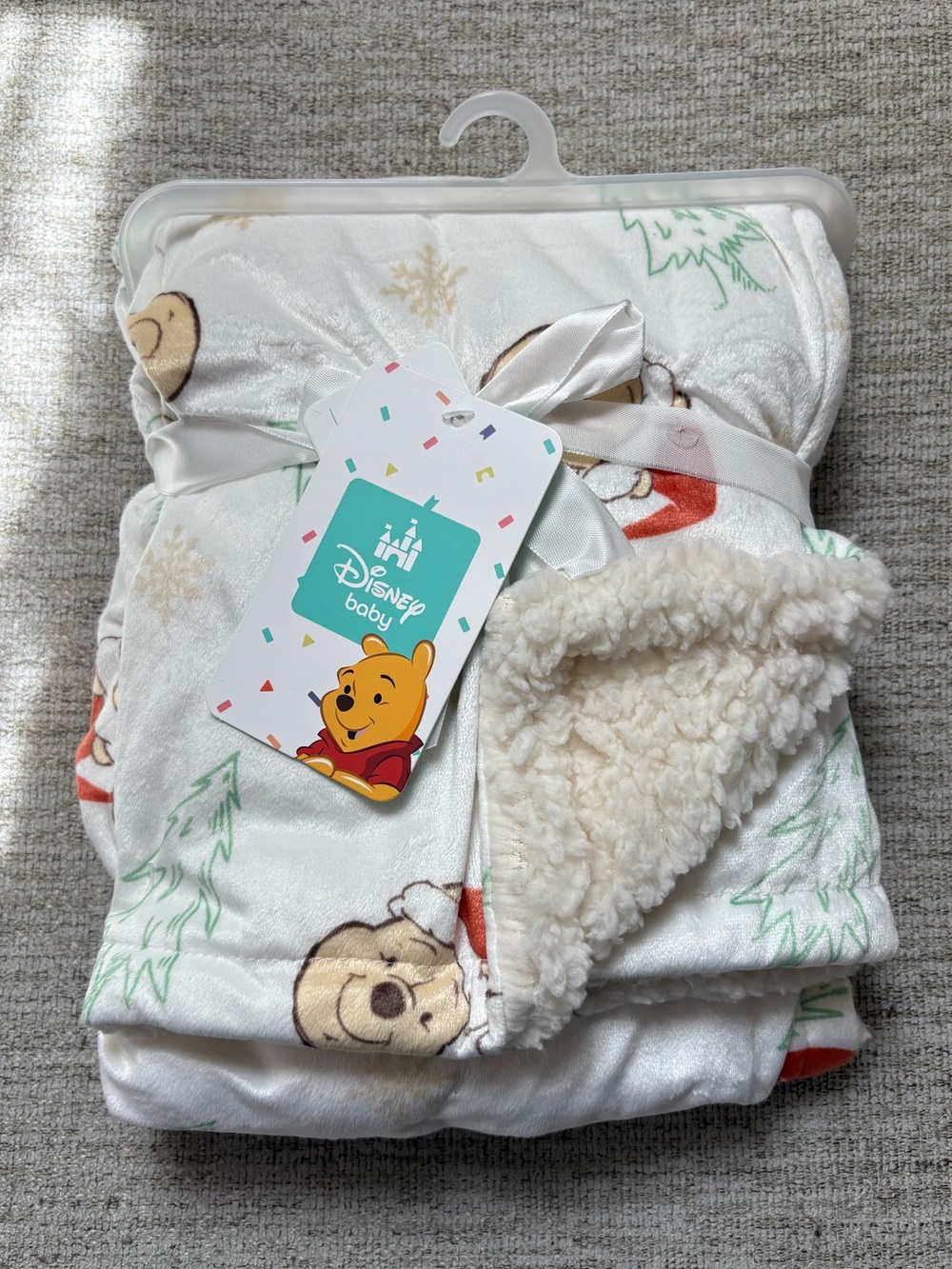Disney Baby Cream Winnie the Pooh Sherpa Pajama Blanket